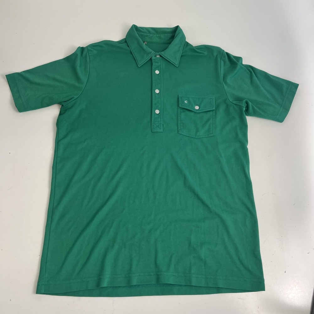 Criquet Polo Shirt Mens M Green Pocket Cotton Polyester Golf Casual